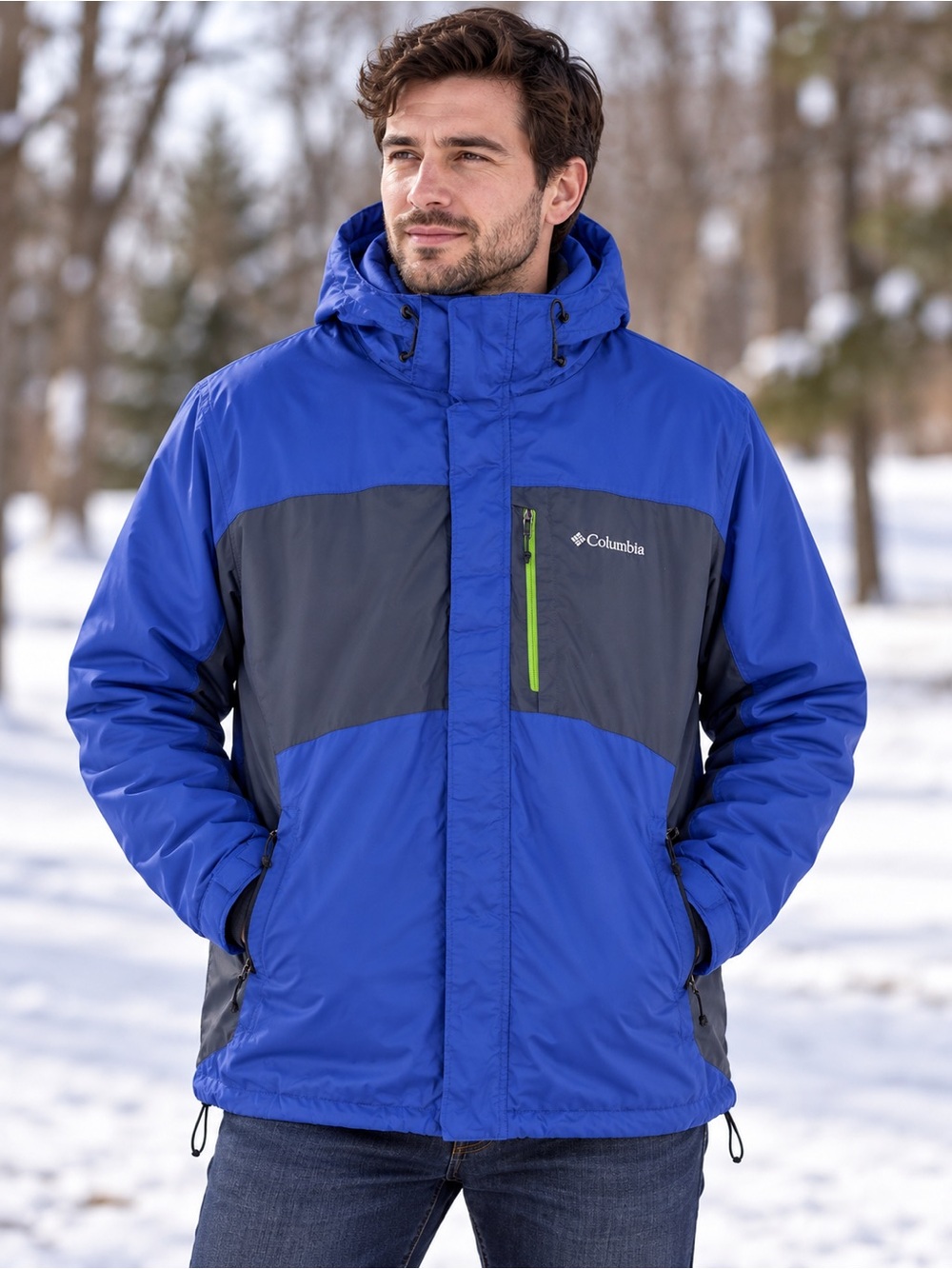 Columbia Interchange 3-in-1 Hooded Jacket Men’s XL Royal Blue and Navy